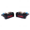 Paire d'étriers de frein radiaux taillés masse assemblés HPL BREMBO GP4-RB P4 30/34 noir 100 mm
