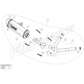 Pièces de rechange pour ligne d'échappement racing Akrapovic VSTORM 650 2017-2024-Kit laine de verre, réparation silencieux, etc