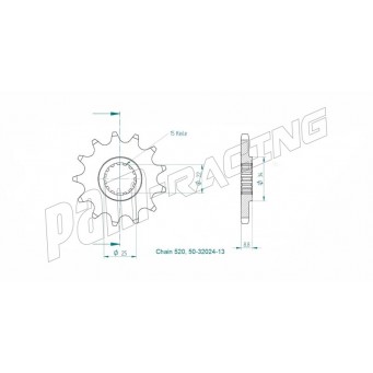 Pignon de sortie de boite 520 BETA, GAS GAS, HUSABERG, HUSQVARNA, KTM SRT Sprockets