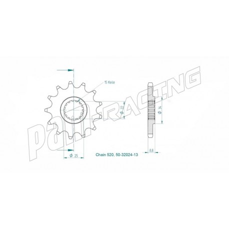 Pignon de sortie de boite 520 BETA, GAS GAS, HUSABERG, HUSQVARNA, KTM SRT Sprockets