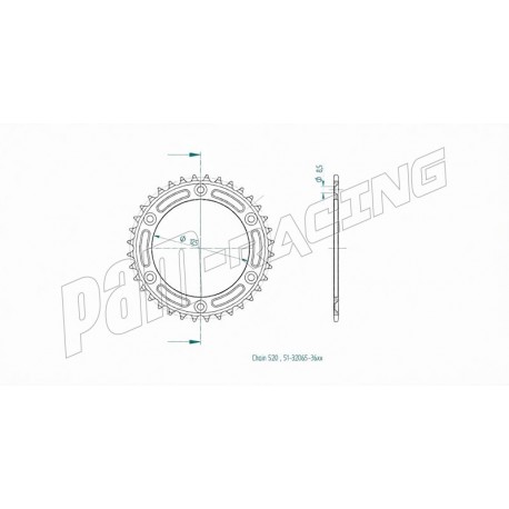 Couronne alu racing 520  HUSABERG, HUSQVARNA, KTM SRT Sprockets