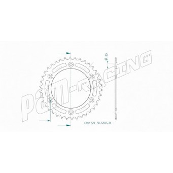 Couronne acier 520 HUSABERG, HUSQVARNA, KTM SRT Sprockets