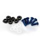 Lot de 6 vis alu noir M5 + écrou acier noir - Kit fixation pour bulle ou carénage