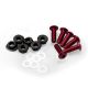 Lot de 6 vis alu noir M5 + écrou acier noir - Kit fixation pour bulle ou carénage