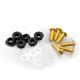 Lot de 6 vis alu noir M5 + écrou acier noir - Kit fixation pour bulle ou carénage