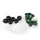 Lot de 6 vis alu noir M5 + écrou acier noir - Kit fixation pour bulle ou carénage