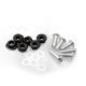 Lot de 6 vis alu noir M5 + écrou acier noir - Kit fixation pour bulle ou carénage