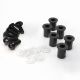Lot de 6 vis de bulle aluminium M5 + silent-blocs caoutchouc + rondelles PUIG