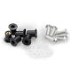 Lot de 6 vis de bulle aluminium M5 + silent-blocs caoutchouc + rondelles PUIG