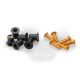 Lot de 6 vis de bulle aluminium M5 + silent-blocs caoutchouc + rondelles PUIG