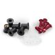 Lot de 6 vis de bulle aluminium M5 + silent-blocs caoutchouc + rondelles PUIG