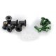 Lot de 6 vis de bulle aluminium M5 + silent-blocs caoutchouc + rondelles PUIG