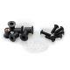 Lot de 6 vis de bulle aluminium M5 + silent-blocs caoutchouc + rondelles PUIG