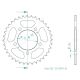 Couronne acier 525 SRT Sprockets pour jantes OZ, MARCHESINI, DYMAG, BST, PVM