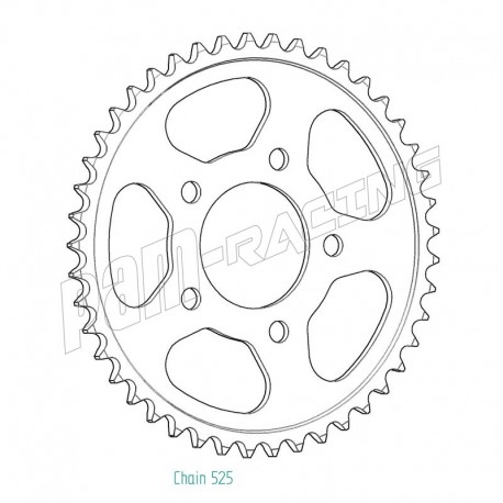 Couronne alu racing 525 HP4 2013-2015 SRT Sprockets