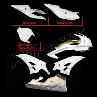 Carénage poly complet 6 parties fibre de verre R6 2006-2007 SRT FAIRINGS