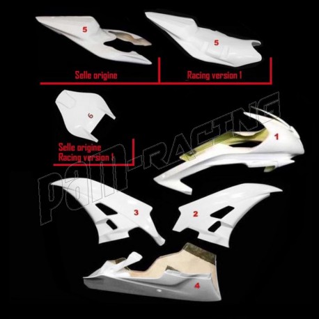 Carénage poly complet 6 parties fibre de verre R6 2006-2007 SRT FAIRINGS