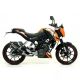 Silencieux homologué aluminium noir embout carbone THUNDER ARROW 125 Duke 2011-2016