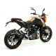 Silencieux homologué aluminium noir embout carbone THUNDER ARROW 125 Duke 2011-2016