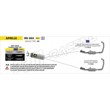 Silencieux Indy-Race ARROW RS660 2020-2024, Tuono 660 2021-2024