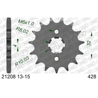 Pignon de sortie de boite 428 BETA, FANTIC, HUSQVARNA, YAMAHA AFAM