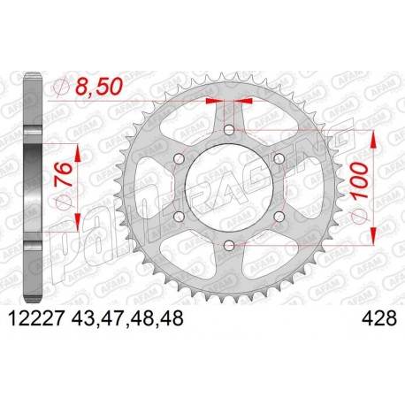 Couronne acier 428 MT125, YZFR 125 AFAM