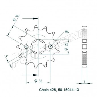 Pignon de sortie de boite 428 BETA, FANTIC, HUSQVARNA, YAMAHA SRT Sprockets