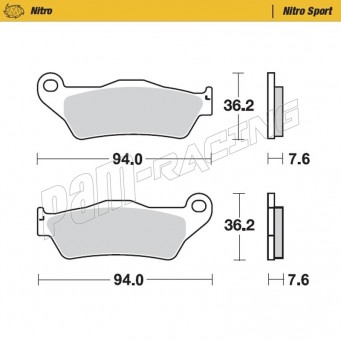 Plaquettes de frein avant/arrière Nitro Sport Moto-Master 93022