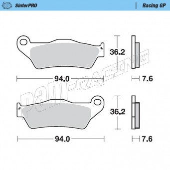 Plaquette de frein avant Sinter Racing GP Moto-Master 93012