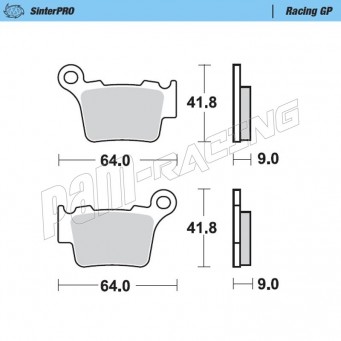 Plaquette de frein arrière sinter Racing GP Moto-Master 94412