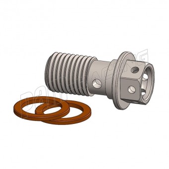 Vis pour banjo de frein M10x1.25 + 2x rondelles cuivre Moto-Master 213119