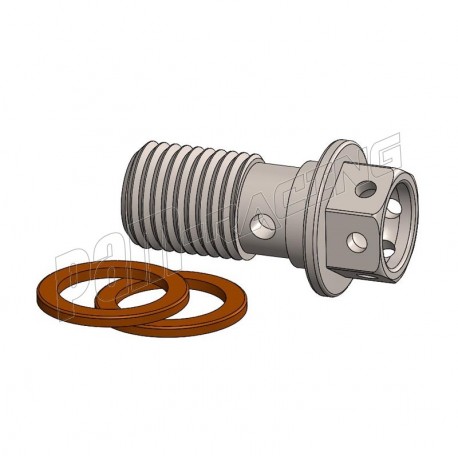 Vis pour banjo de frein M10x1.25 + 2x rondelles cuivre Moto-Master 213119