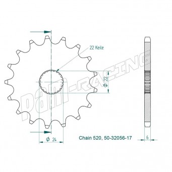 Pignon de sortie de boite 520 SRT SPROCKETS APRILIA 125 cm3