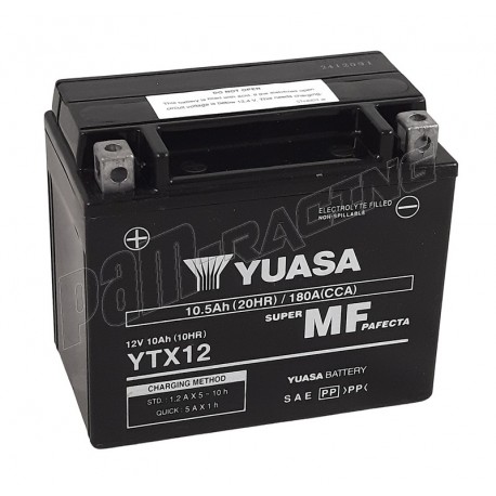Batterie YUASA YTX12 activée usine
